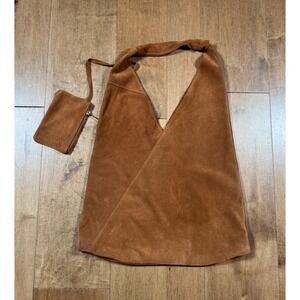 Cheval Firenze Italy Genuine Leather Suede Hobo Shoulder Bag Purse Boho